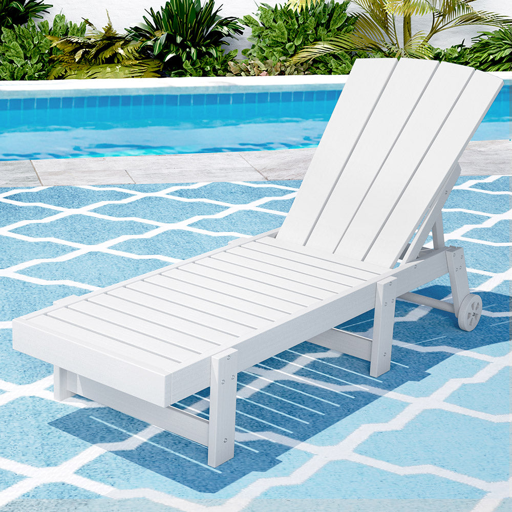 Long Beach Sun Lounger, White