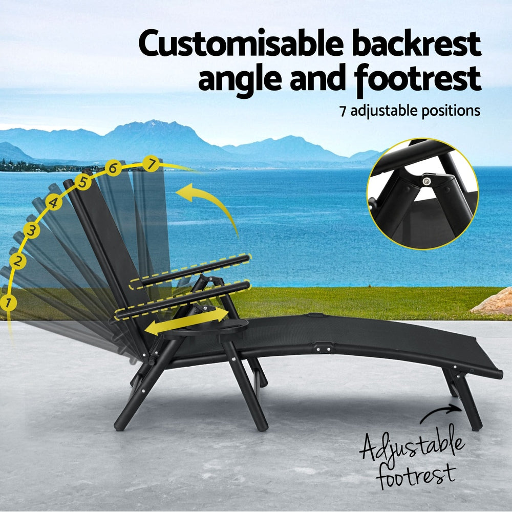 Oxenford Sun Lounge, Black