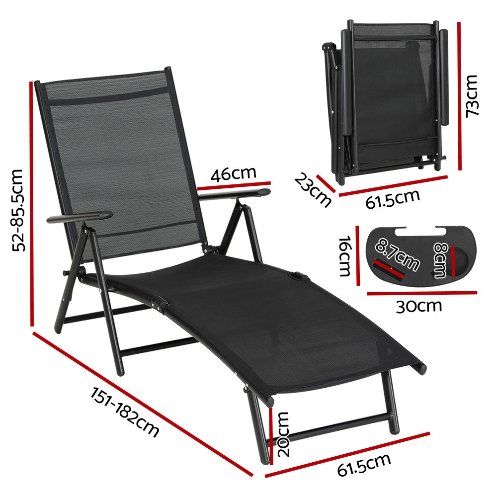 Oxenford Sun Lounge, Black