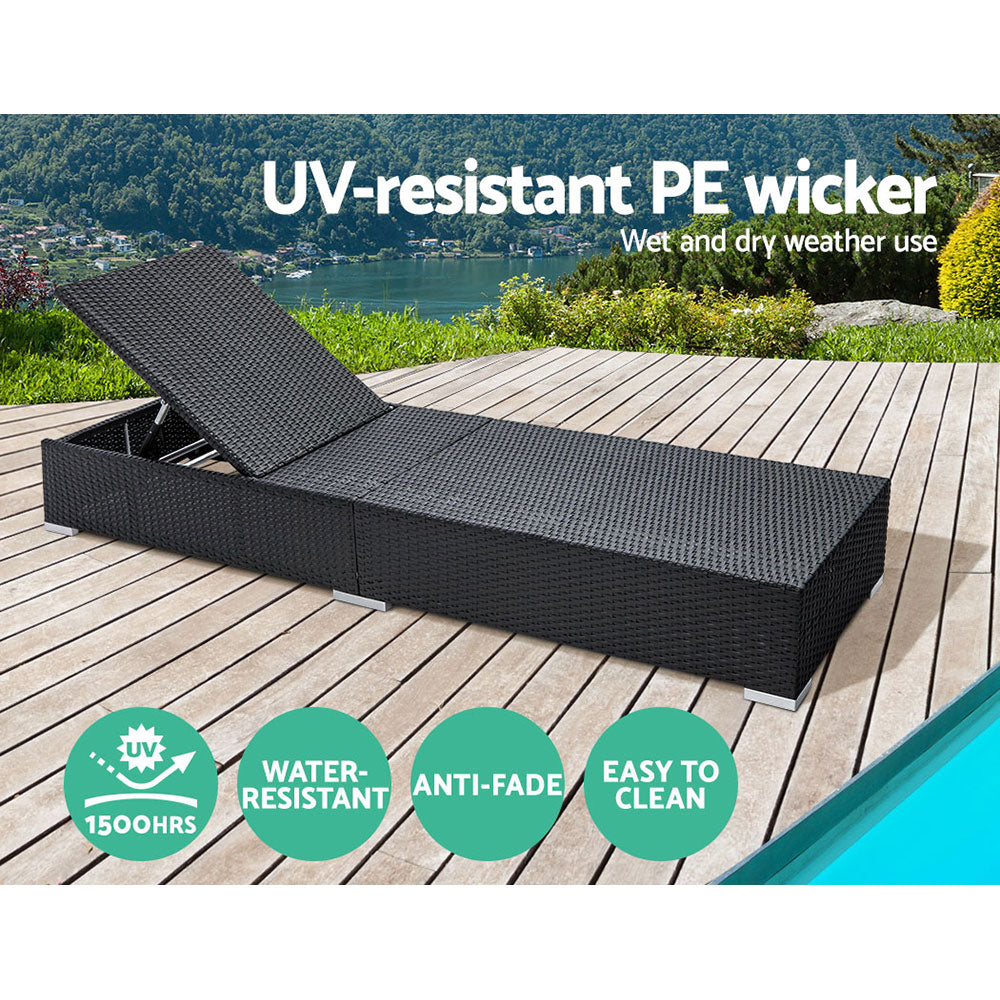 Shellharbour Sun Lounger Black 2pcs image 5