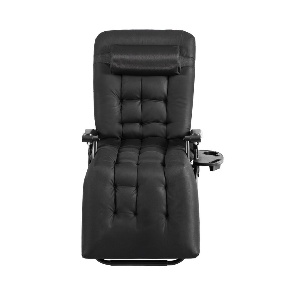 Yeppoon Outdoor Lounger, Black Steel