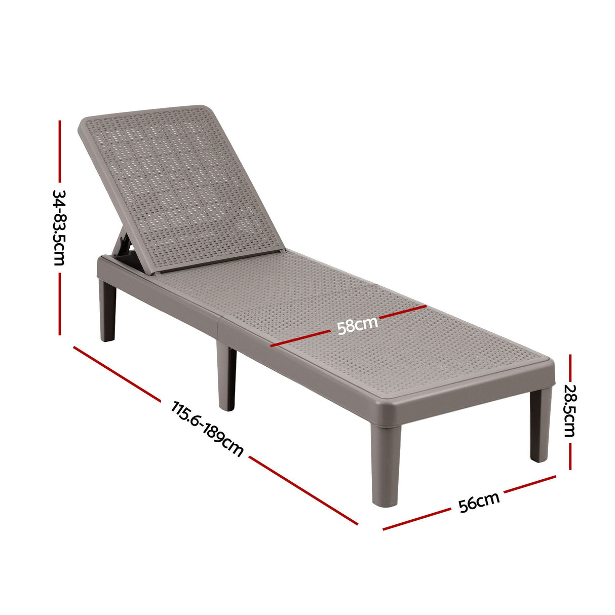 Bawley Point Sun Lounger, Brown
