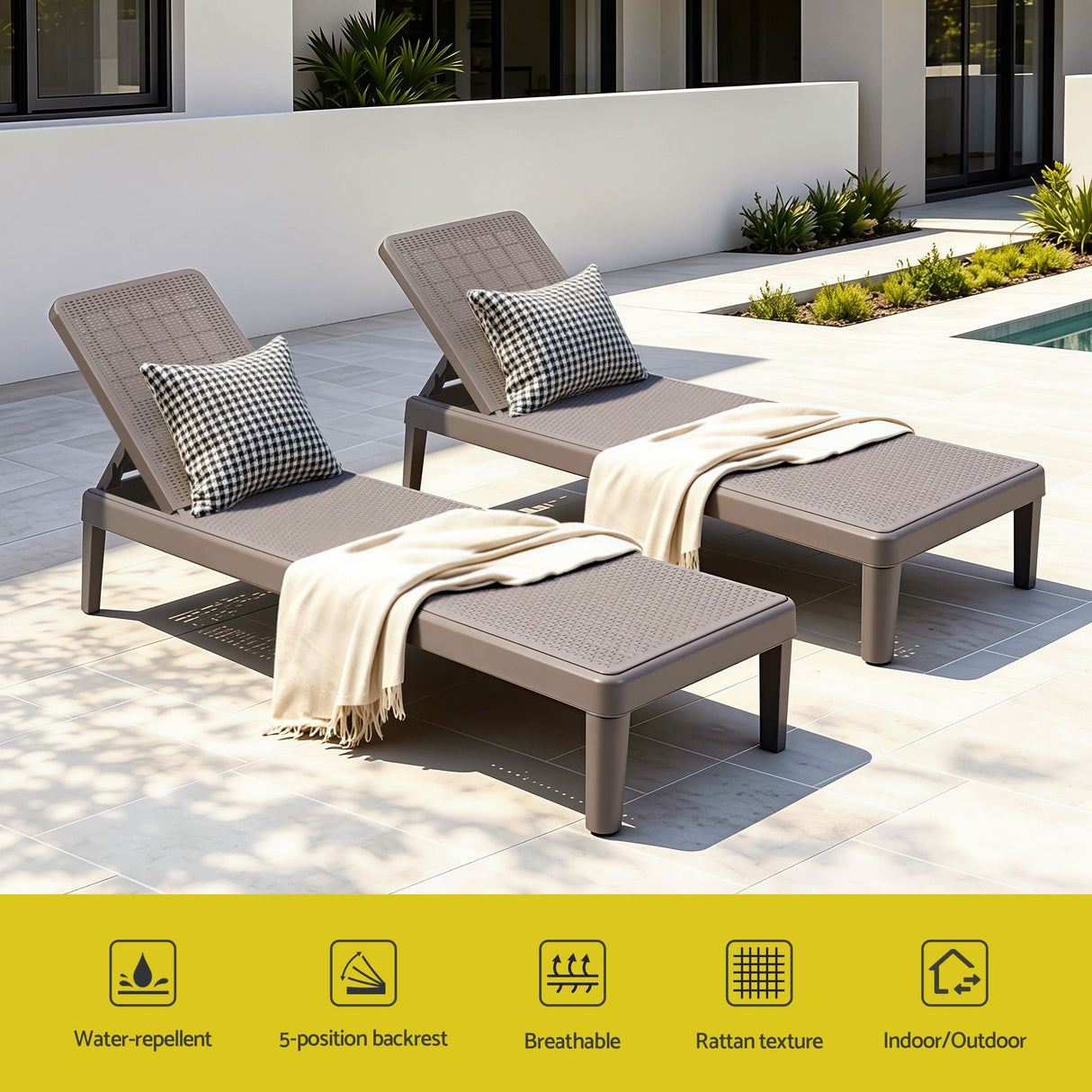 Bawley Point Sun Lounger, Brown
