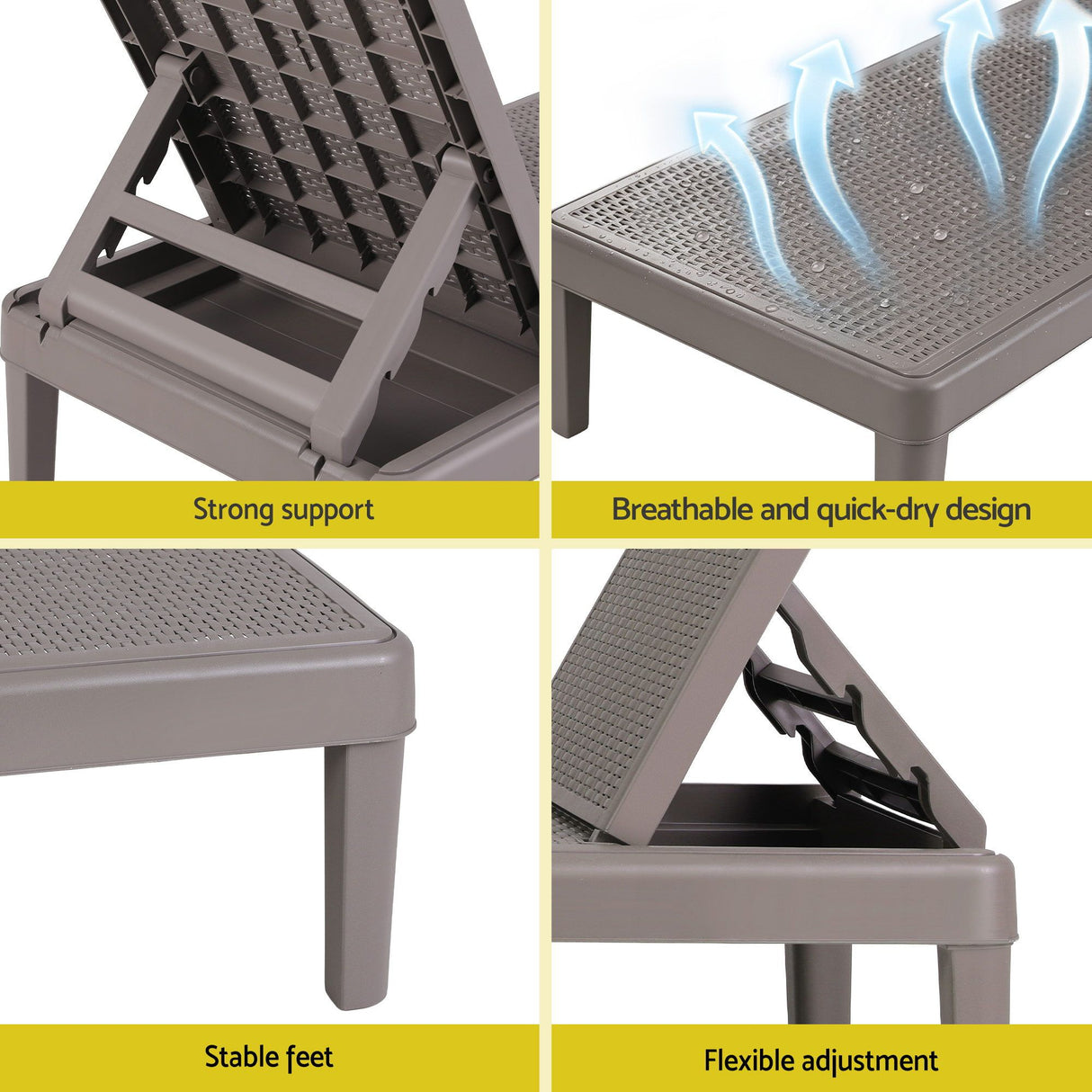 Bawley Point Sun Lounger, Brown