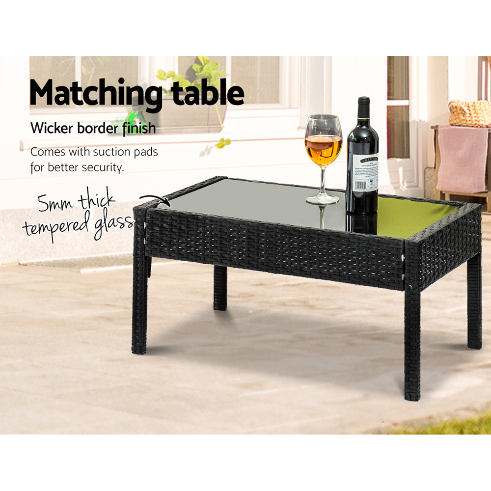 Clontarf 4 Piece Outdoor Sofa Set, Black