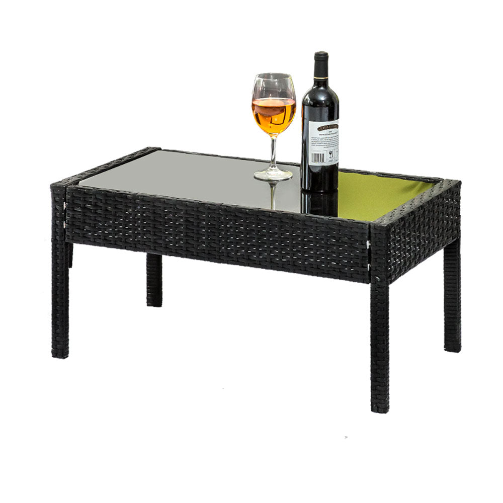 Tin Can Bay 4 Piece Outdoor Sofa Set, Black Wicker