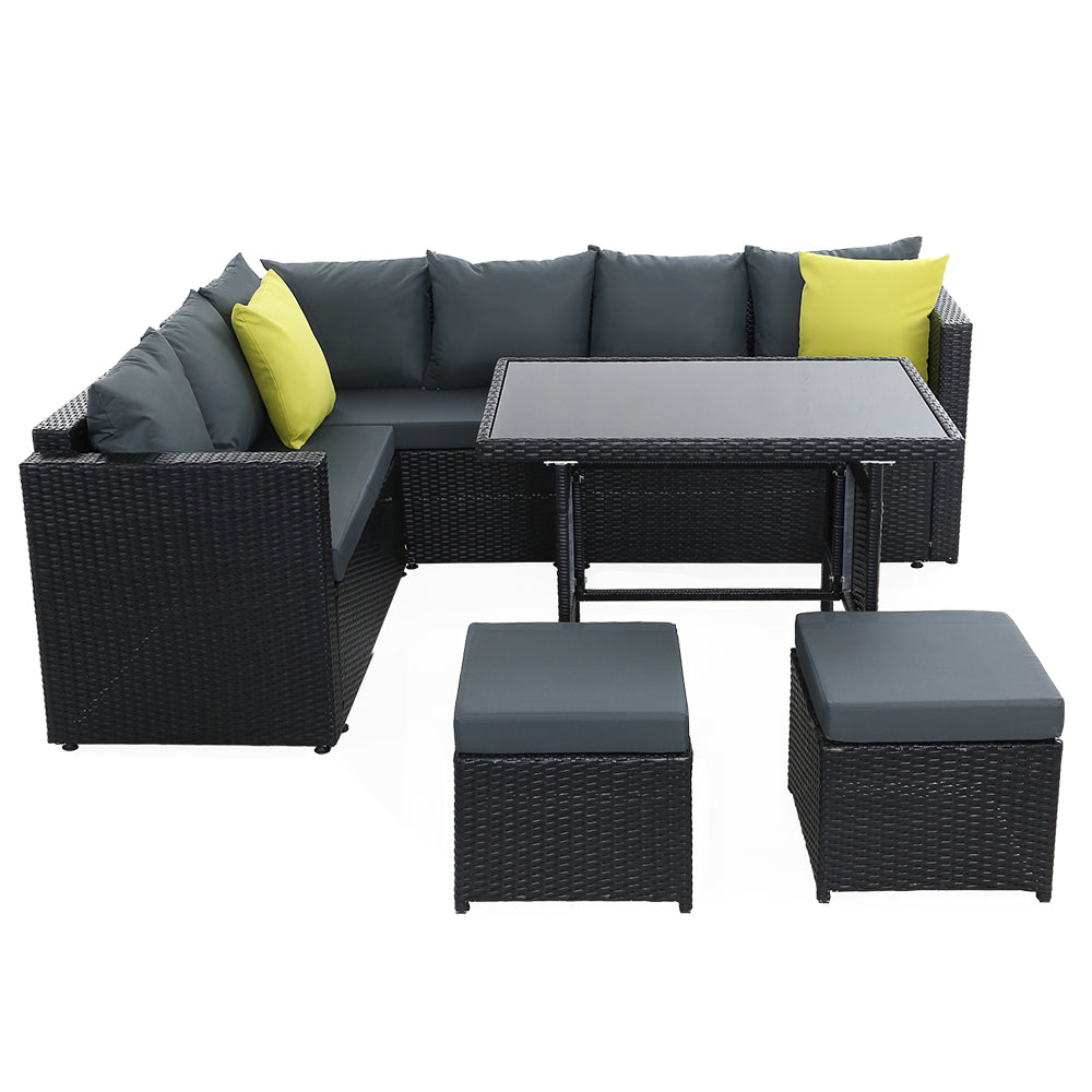 Woodgate 6 Piece Outdoor Dining Set, Black