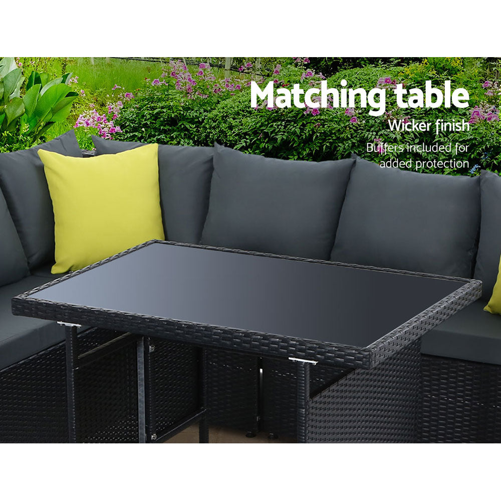 Woodgate 6 Piece Outdoor Dining Set, Black