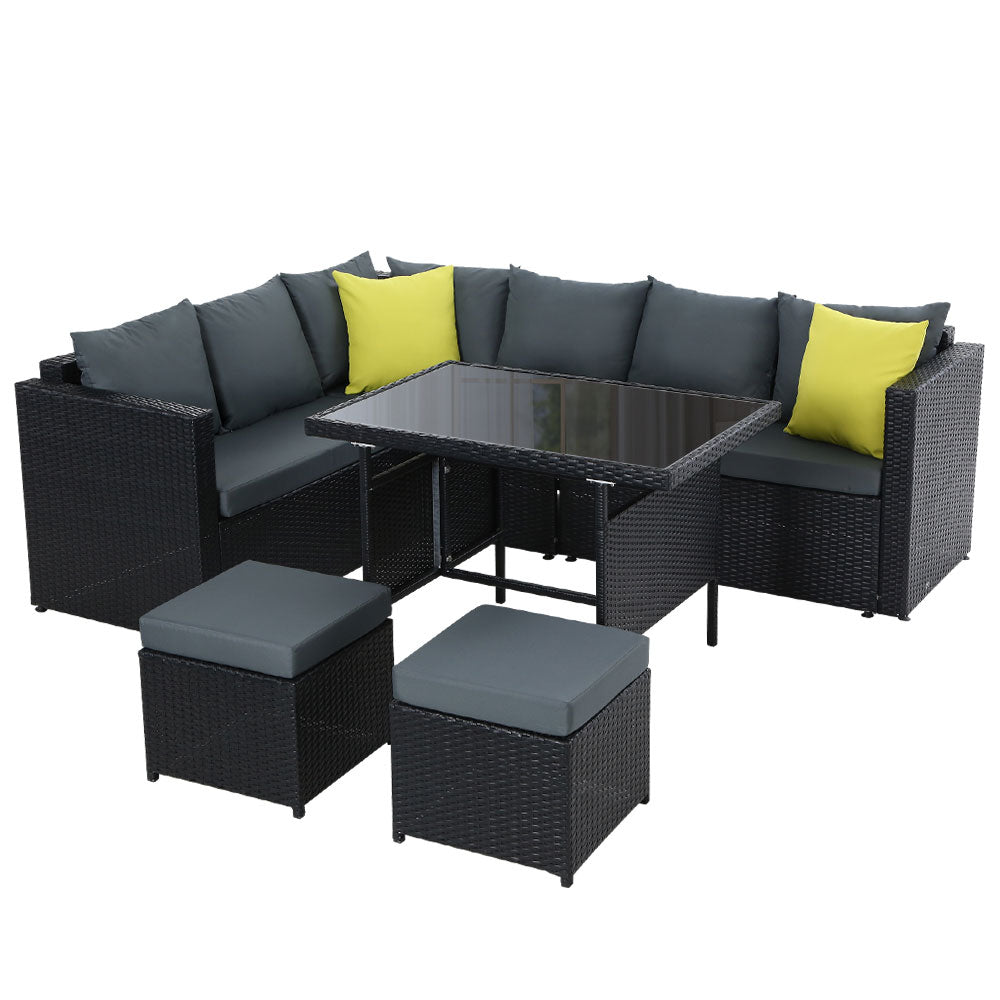 Woodgate 6 Piece Outdoor Dining Set, Black