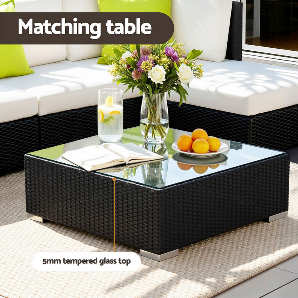 Gardeon 13 Piece Outdoor Wicker Sofa Set with Cover 11 Seater — Allure Home Collections