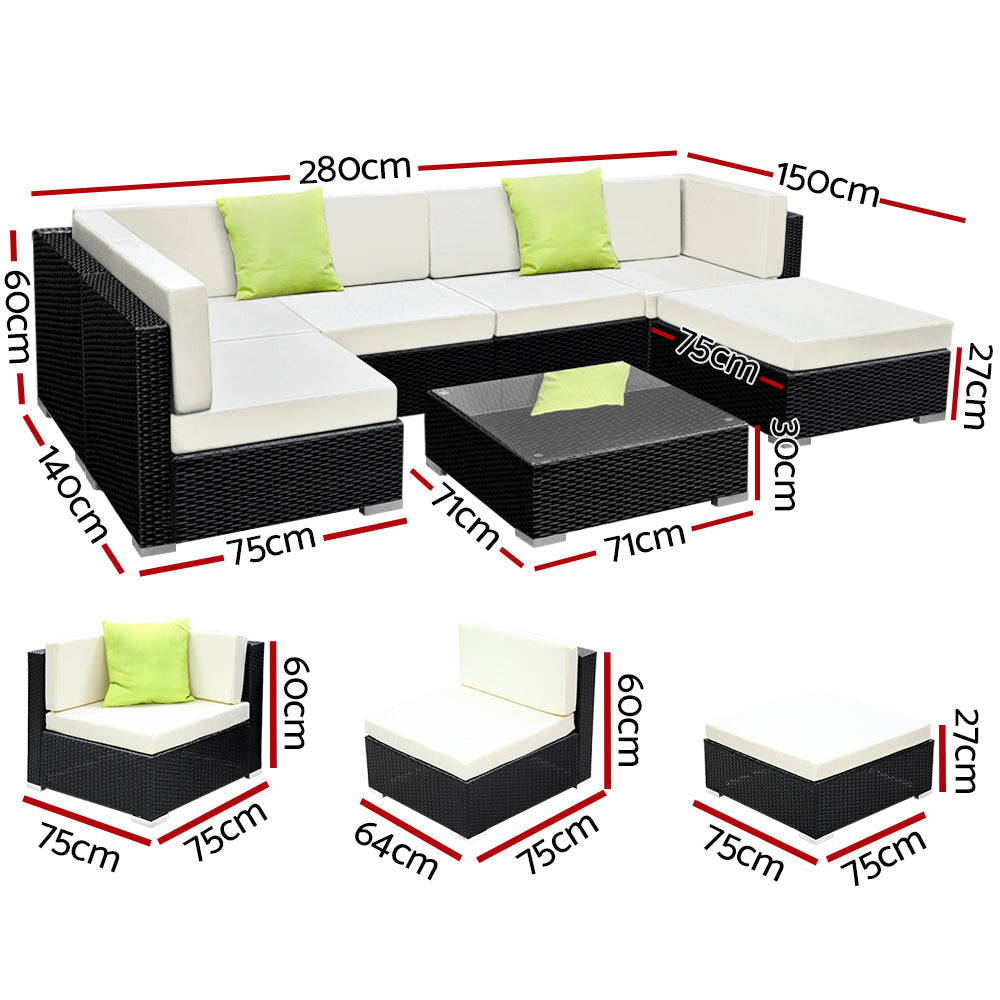 Dee Why 7 Piece Outdoor Lounge Set, view 2