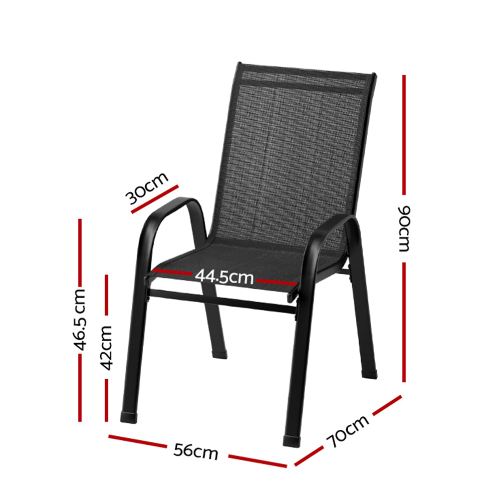 Cobargo Stackable Outdoor Chair Black 2pcs image 2