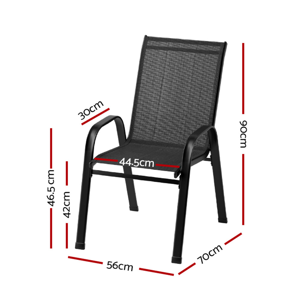 Cobargo Stackable Outdoor Chair Black 4pcs image 2