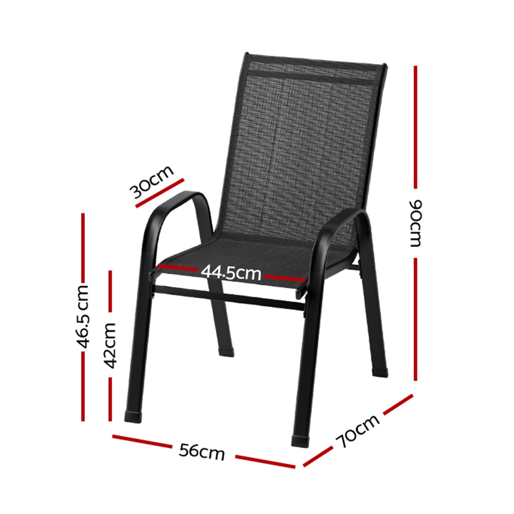 Cobargo Stackable Outdoor Chair Black 6pcs image 2
