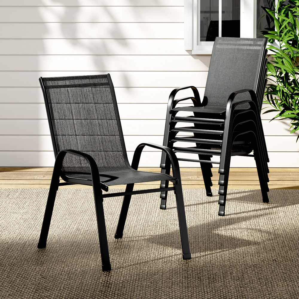 Cobargo Stackable Outdoor Chair Black 6pcs image 7