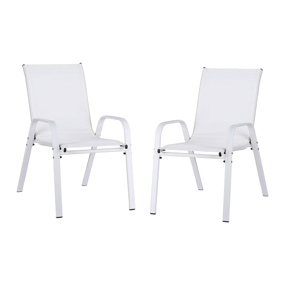 Narooma Stackable Outdoor Chair, White 2pcs image 1