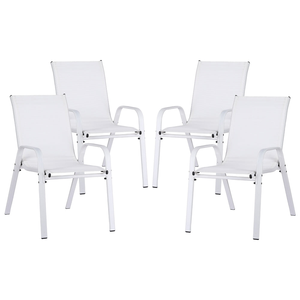 Narooma Stackable Outdoor Chair, White 4pcs image 1
