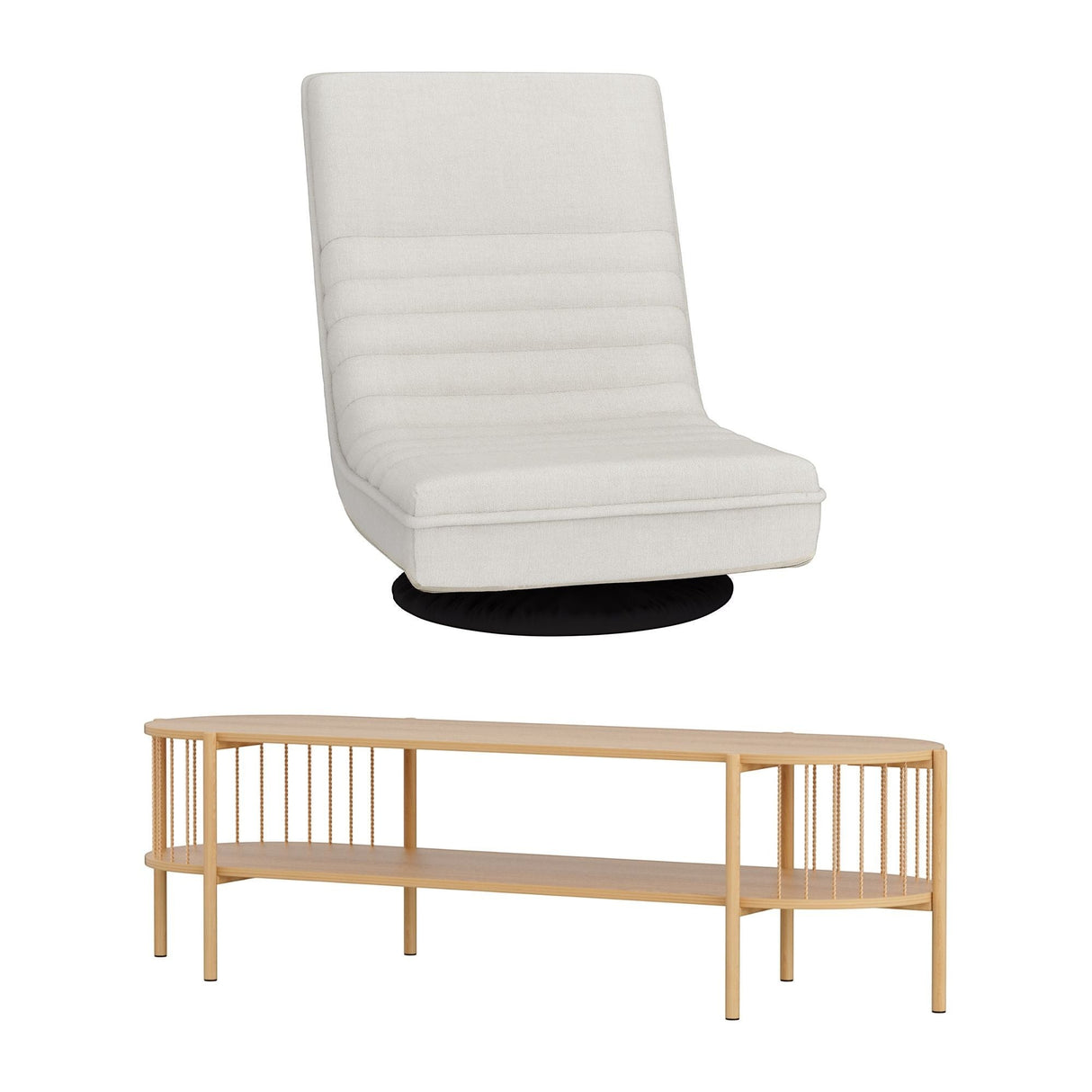 Wentworth Falls Floor Chair and TV Unit Set, White