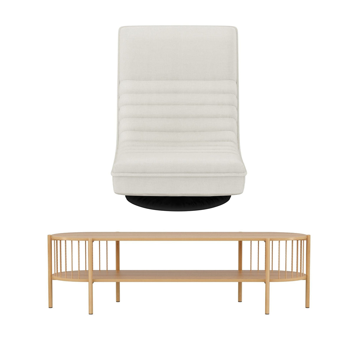 Wentworth Falls Floor Chair and TV Unit Set, White
