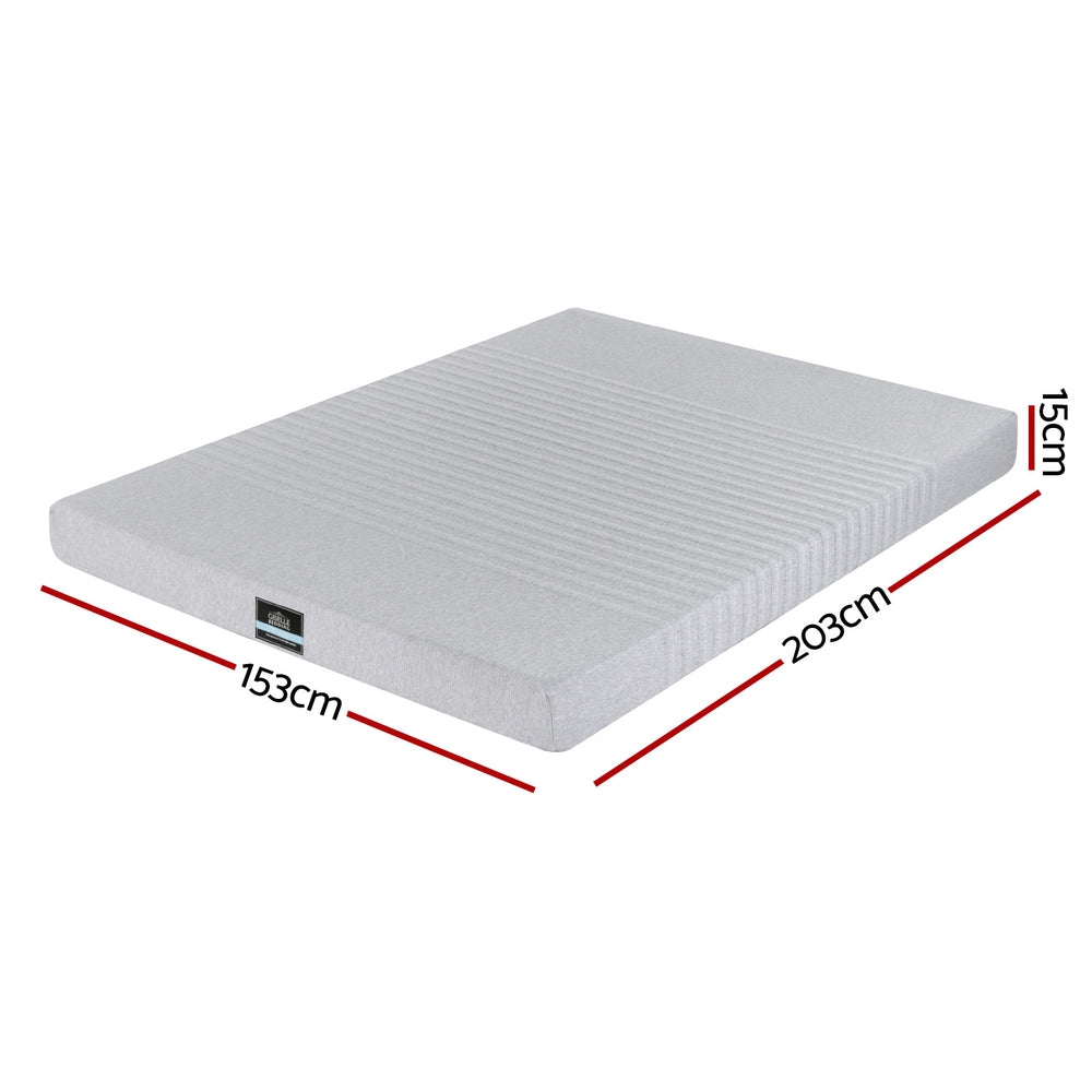 Giselle Bedding 15cm Cool Gel 7-Zone Memory Foam Mattress — Charcoal Foam, Bamboo Cover — Allure Home Collections