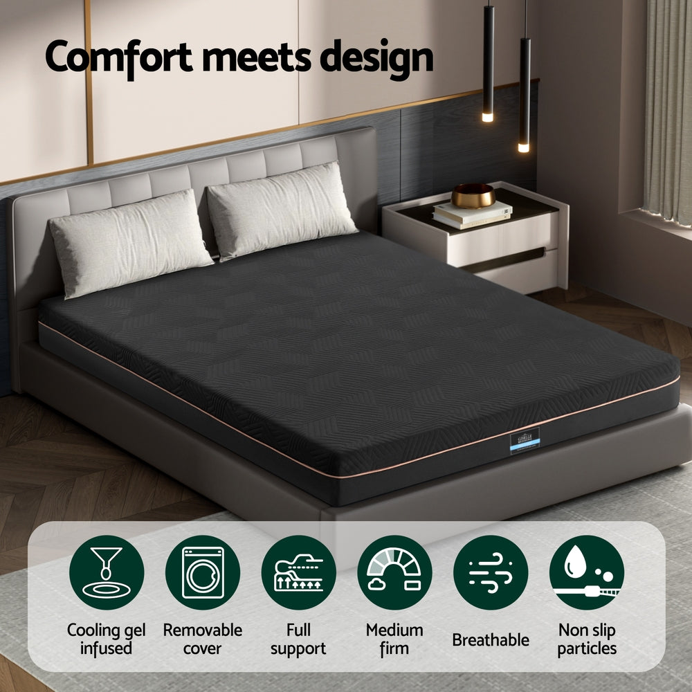 Medium Firm Gel Memory Foam Mattress, 18cm King