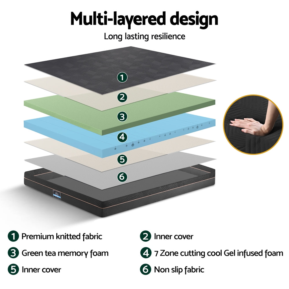 Medium Firm Gel Memory Foam Mattress, 18cm King