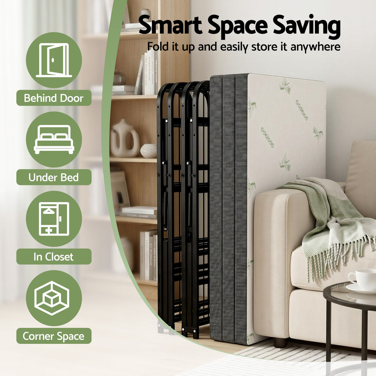 Folding Guest Bed with Mattress, Double