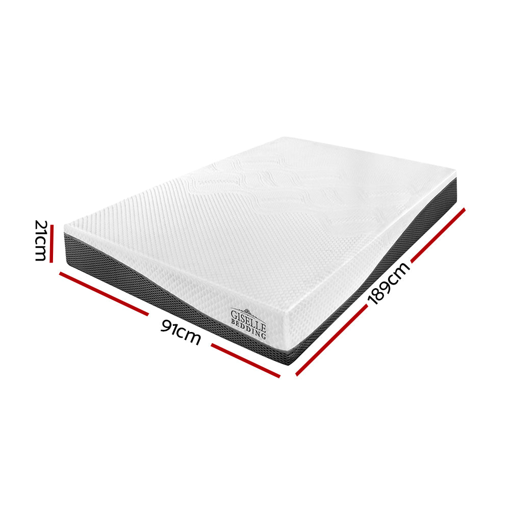 Giselle Bedding 21cm Cool Gel Memory Foam Mattress — Single, Multi-Layer — Allure Home Collections