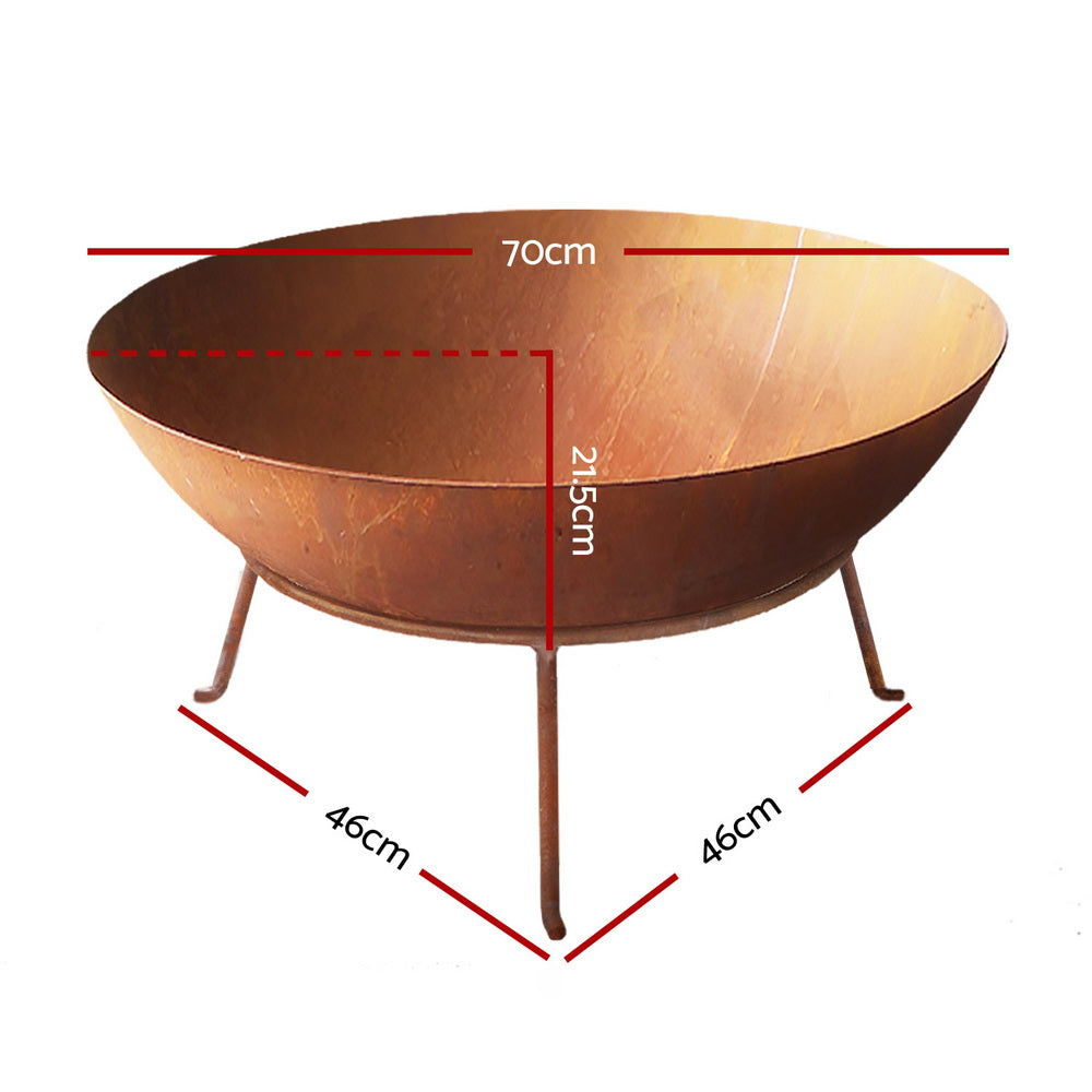 Katherine Rustic Fire Pit, 70cm Steel