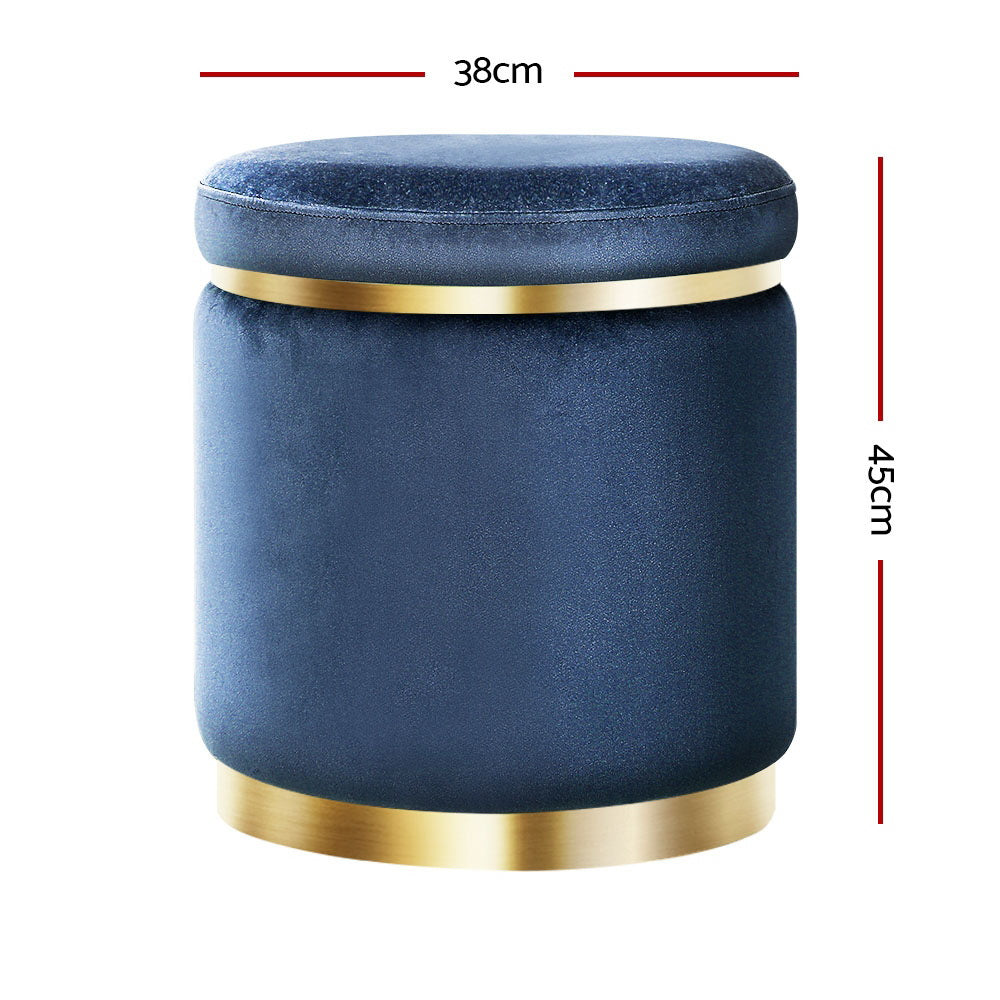 Artiss Tufted Velvet Round Ottoman Pouffe Cream Green or Navy — Allure Home Collections