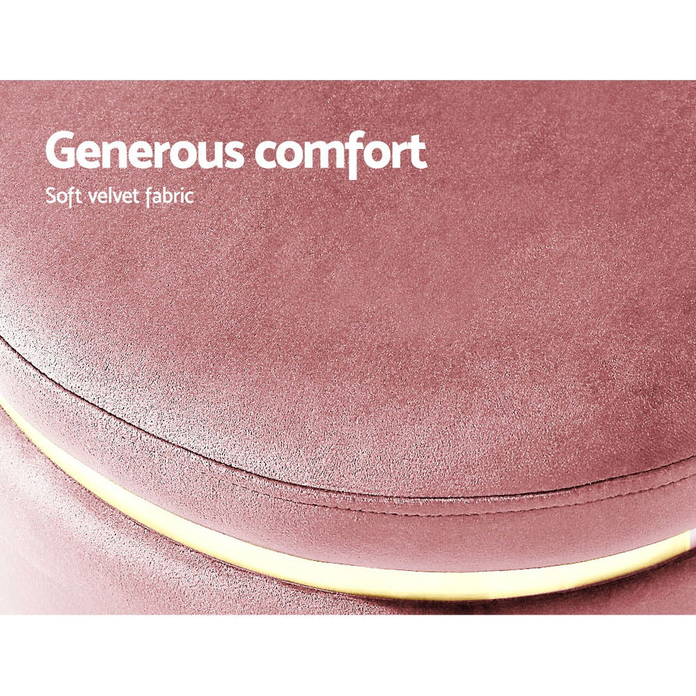 Artiss Tufted Velvet Round Ottoman Pouffe Cream Green or Navy — Allure Home Collections