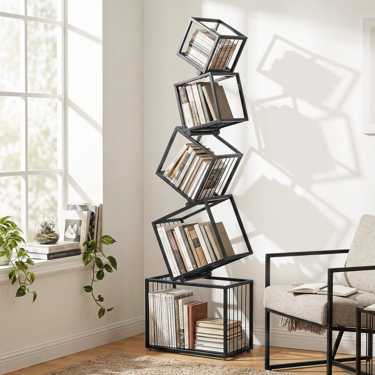 St Peters 5 Tier Bookshelf, Black