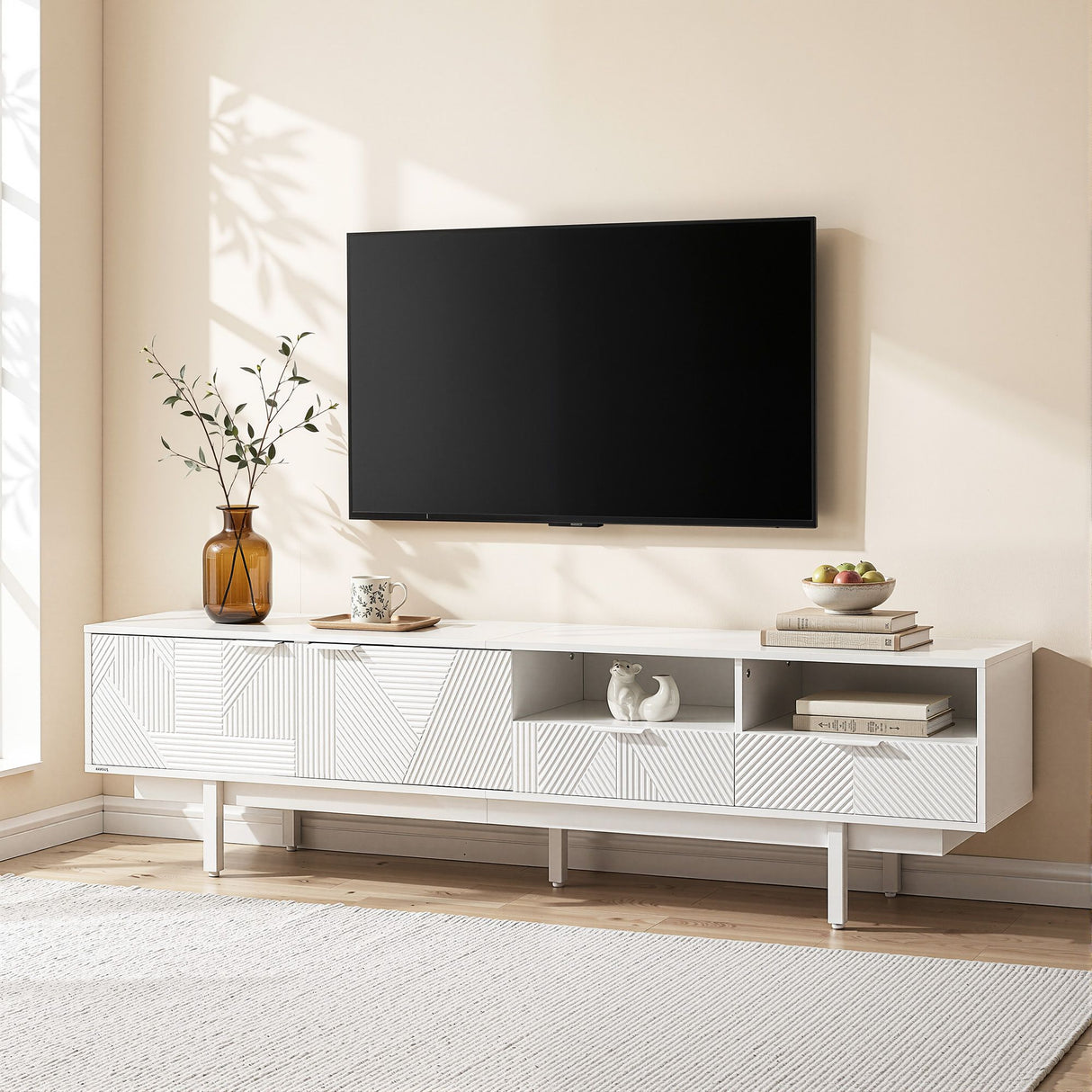 Bridport 200cm Entertainment Unit, White