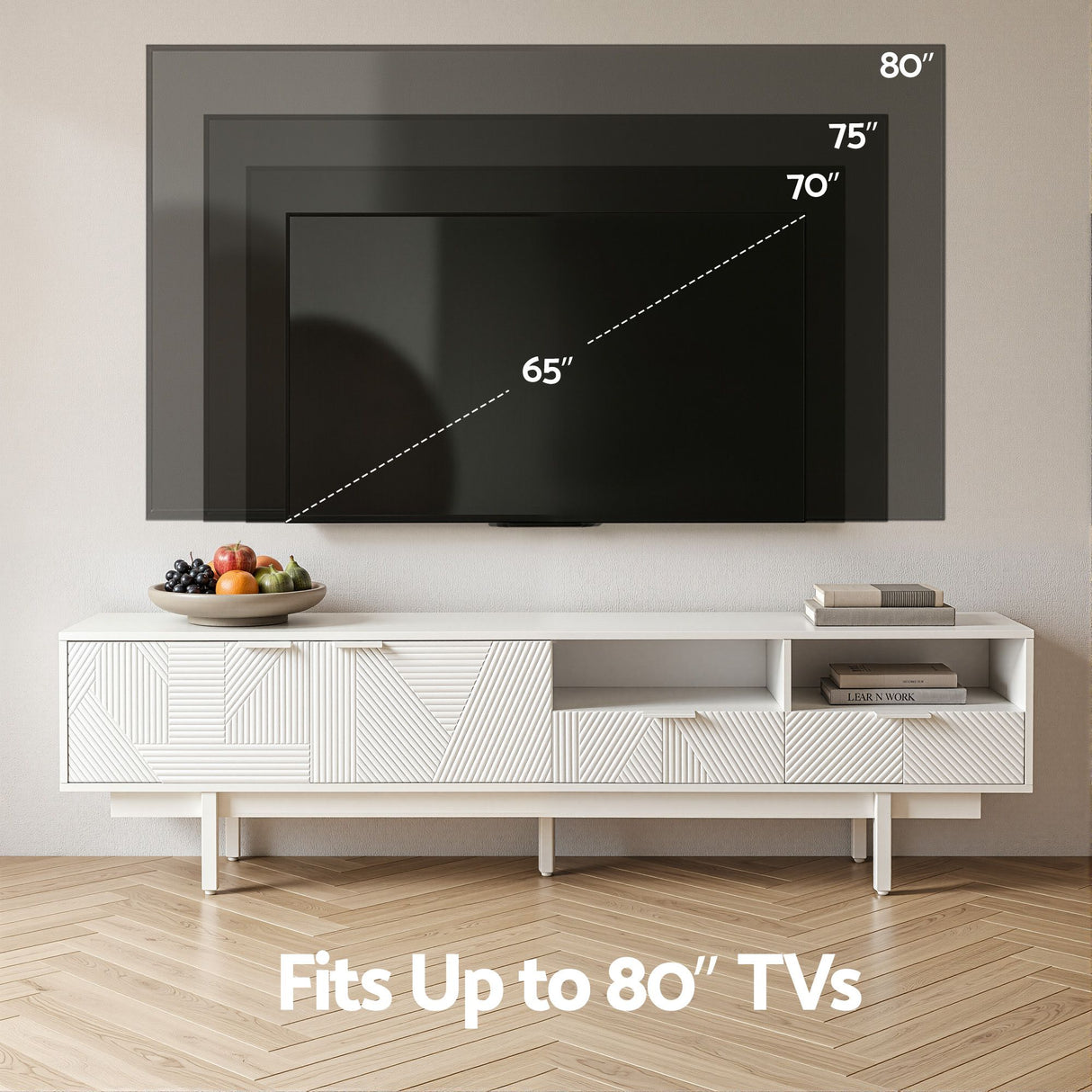 Bridport 200cm Entertainment Unit, White