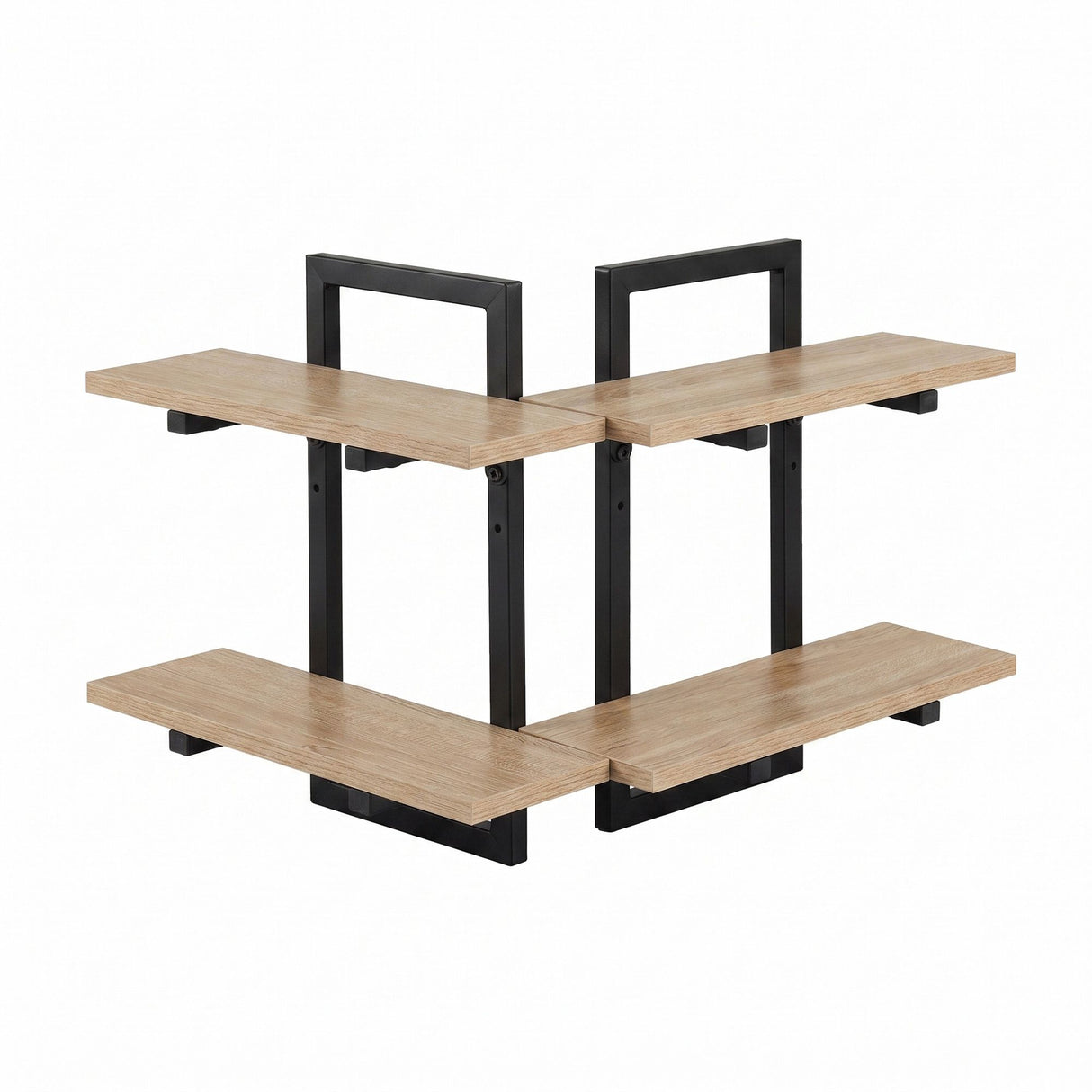 Toorak Gardens 2 Tier Floating Wall Shelf Set of 2, Wood