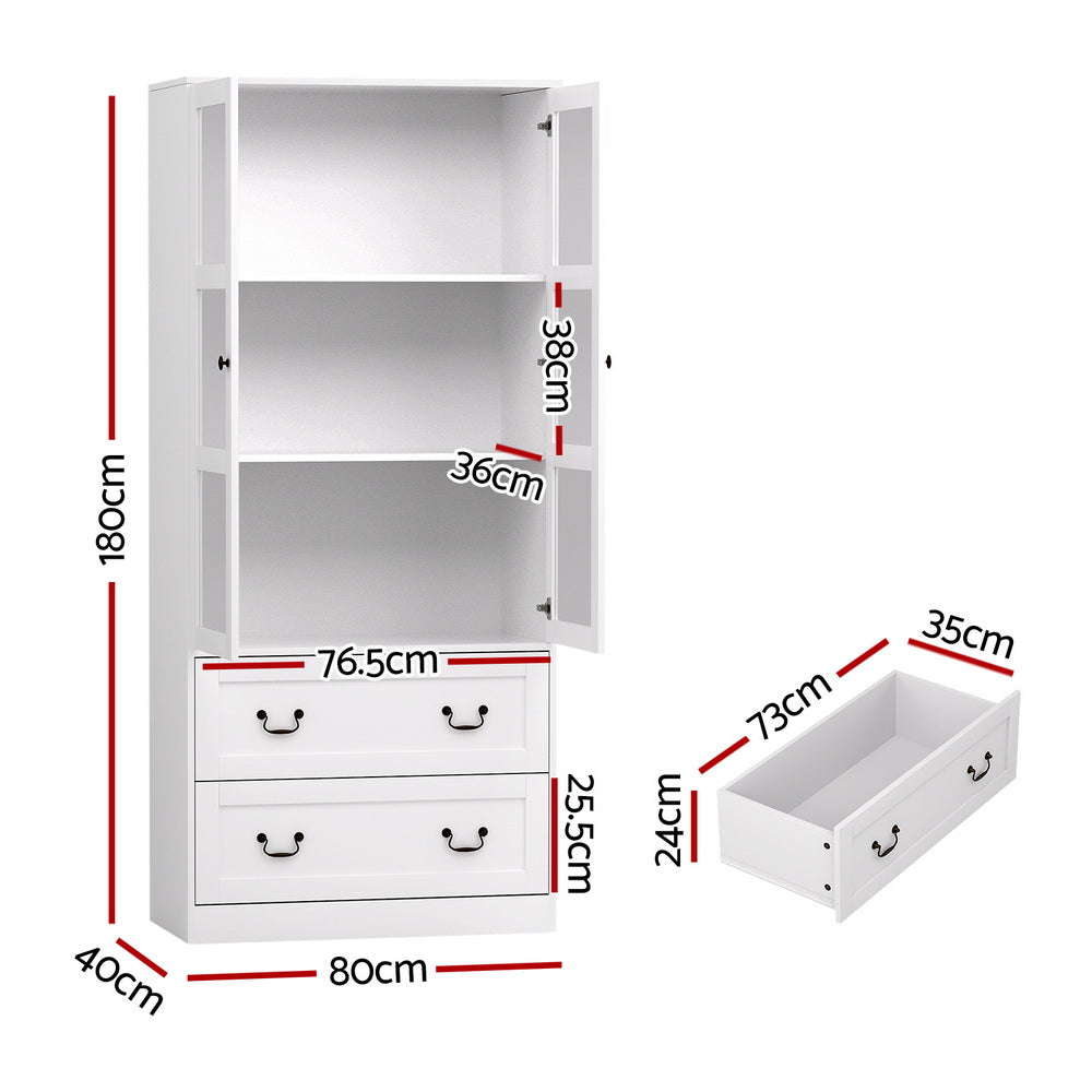Wunkar 2 Drawer Buffet Sideboard, White