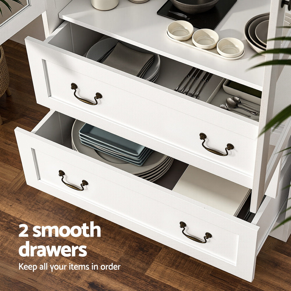 Wunkar 2 Drawer Buffet Sideboard, White