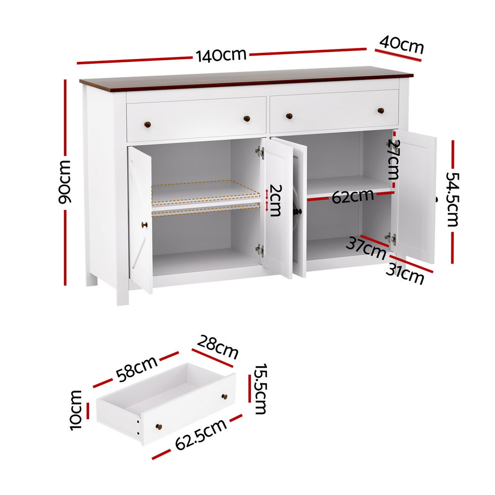 Cadell 2 Door Buffet Sideboard, White