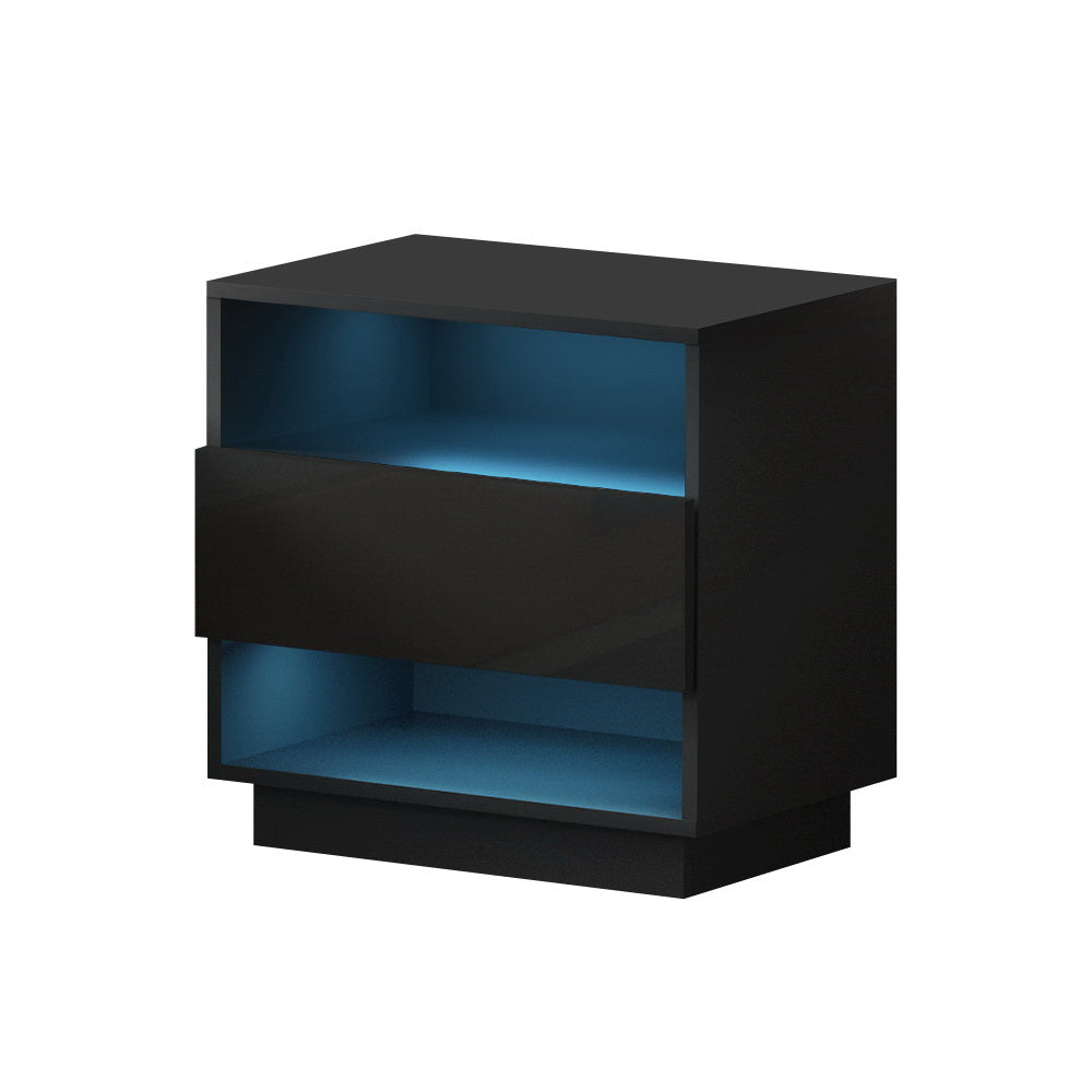Pimlico LED Bedside Table, Black