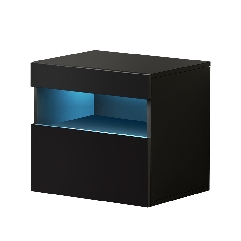 Bagotville LED Bedside Table, Black