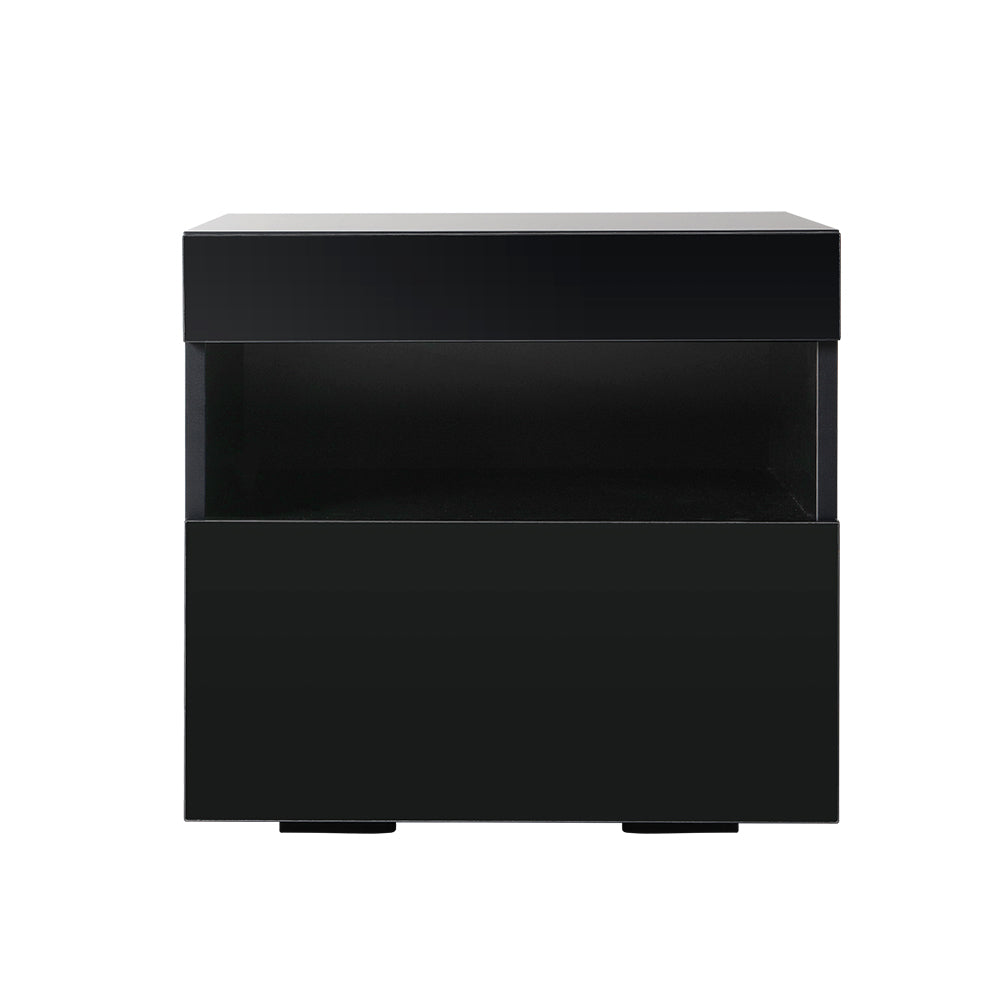 Bagotville LED Bedside Table, Black