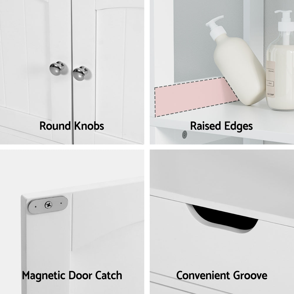 Mil Lel Floor Bathroom Storage Cabinet, White image 6