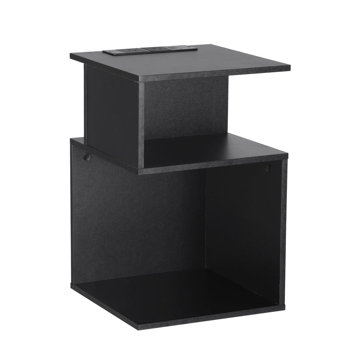 Tintenbar S Shaped Charging Station Bedside Table, Black