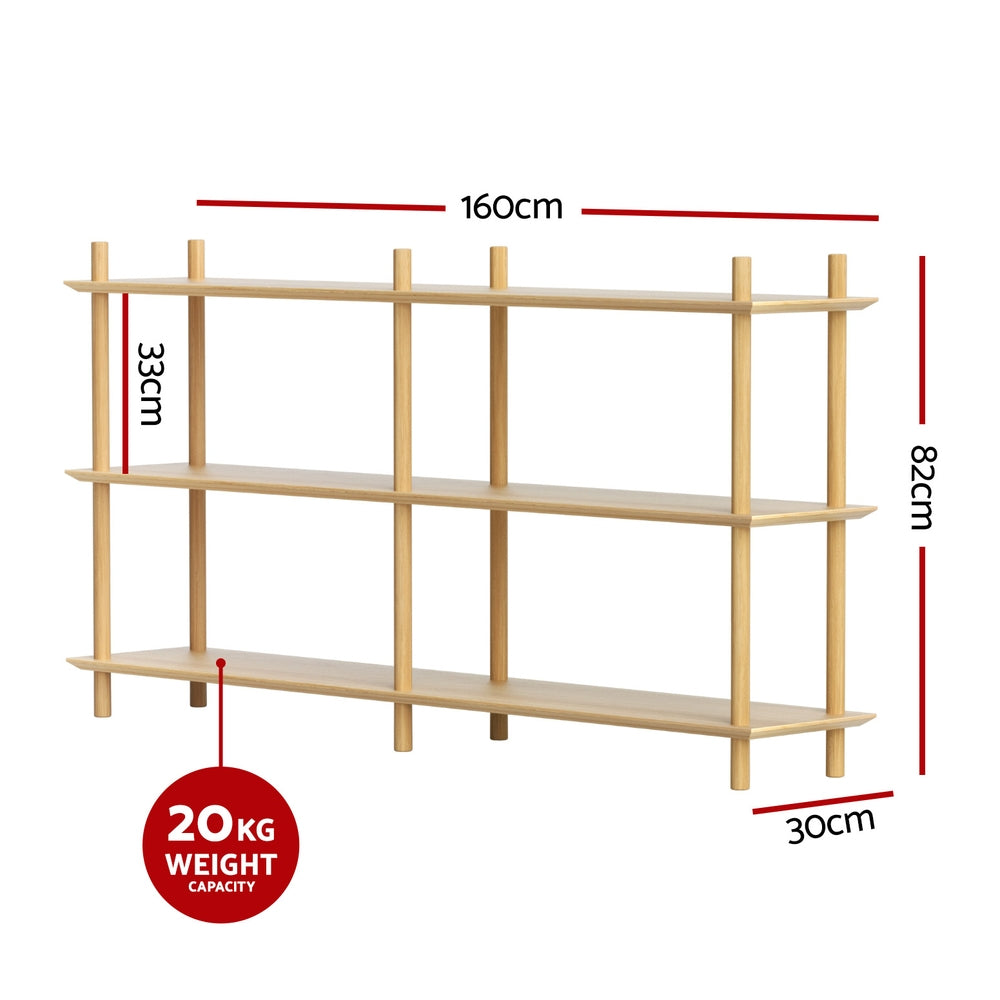 Burnside 3 Tier Bookshelf, Pine