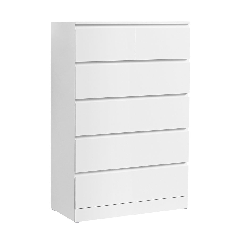 Bowral 6 Drawer Tallboy, White view 2