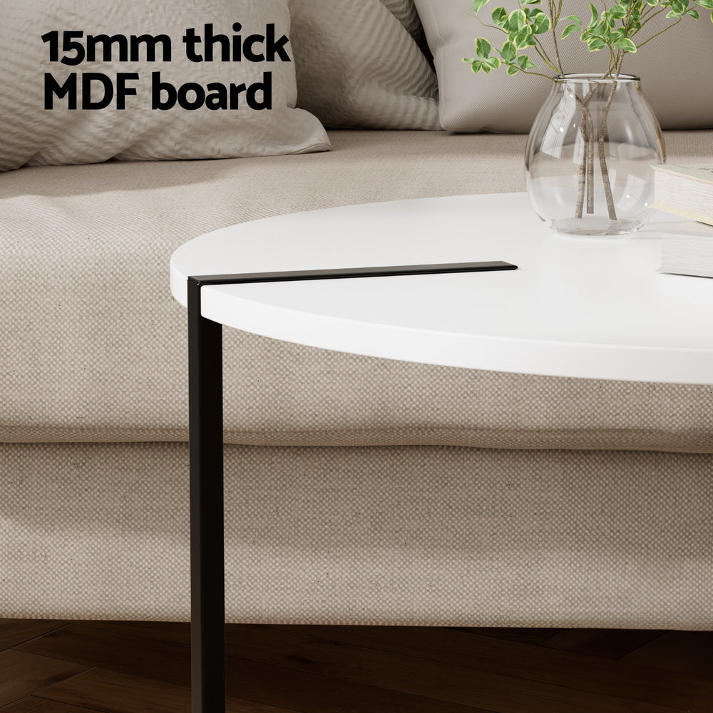 Artiss Cedric Round Coffee Table - White