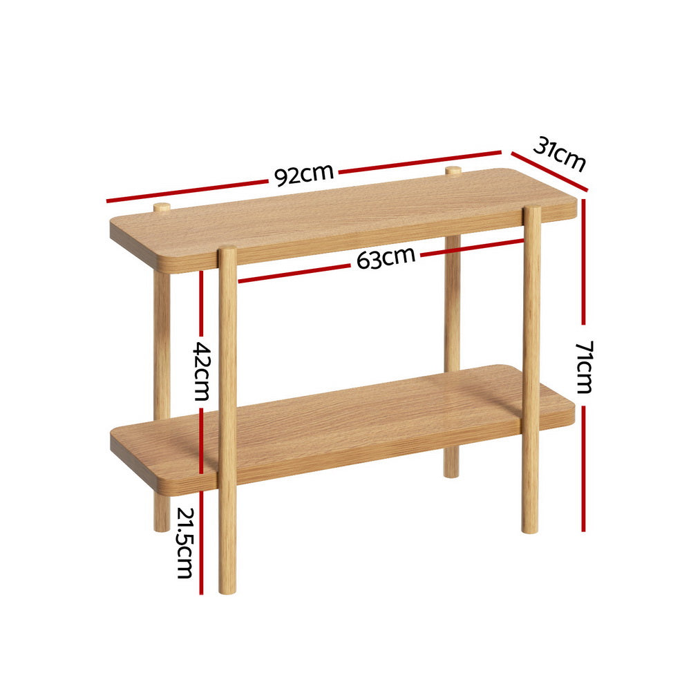 Etty Bay 2 Tier Console Table, Pine