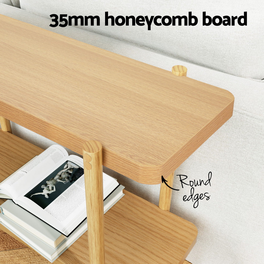 Etty Bay 2 Tier Console Table, Pine