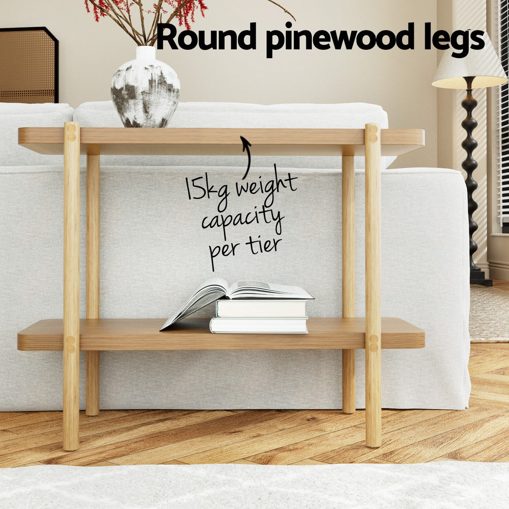 Etty Bay 2 Tier Console Table, Pine
