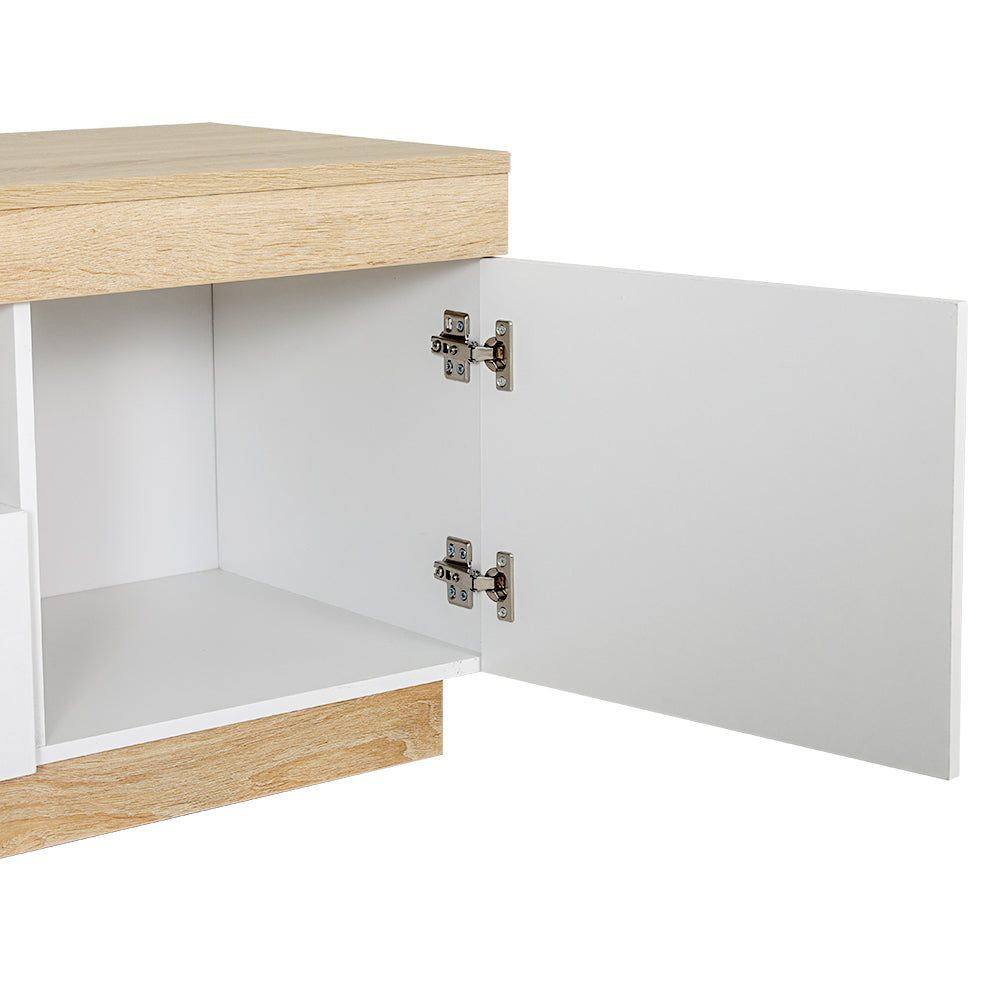 Eaglehawk Neck white and wood entertainment unit dimensions diagram